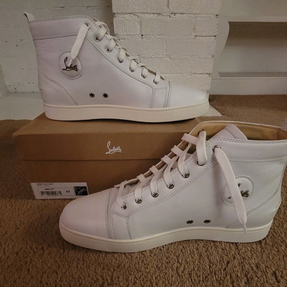 Christian louboutin mens sneakers. US size 14, EU size 47. Color is white.